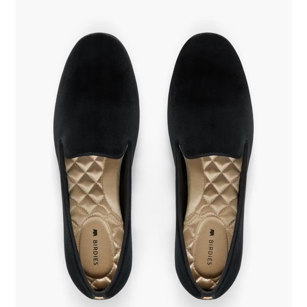 NEW Birdies Black Velvet Loafers size 8
